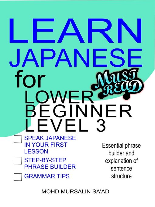 Title details for Learn Japanese for Lower Beginner level 3 by Mohd Mursalin Saad - Wait list